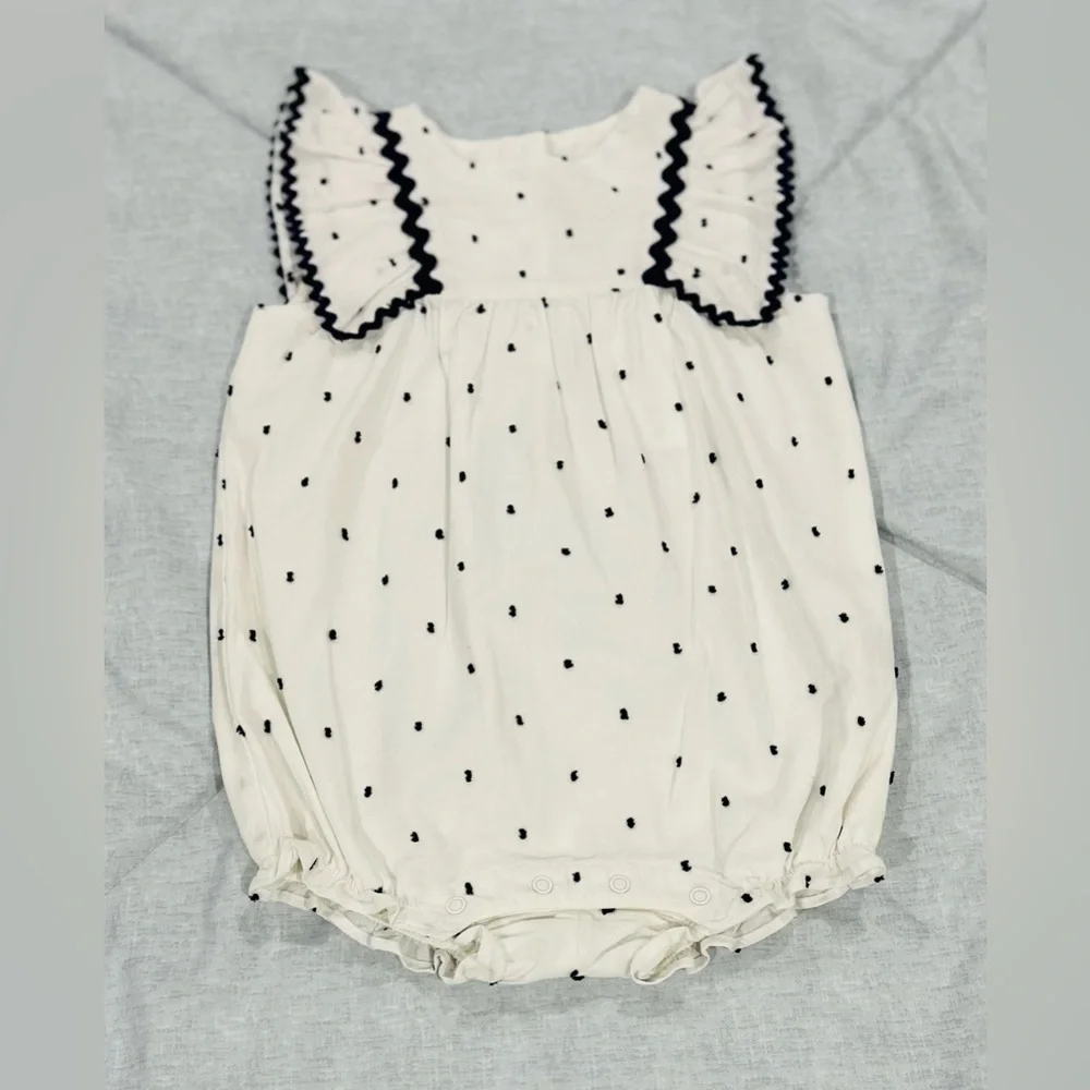 JANIE & JACK BABY CLIP DOT ROMPER - Picture 1 of 2